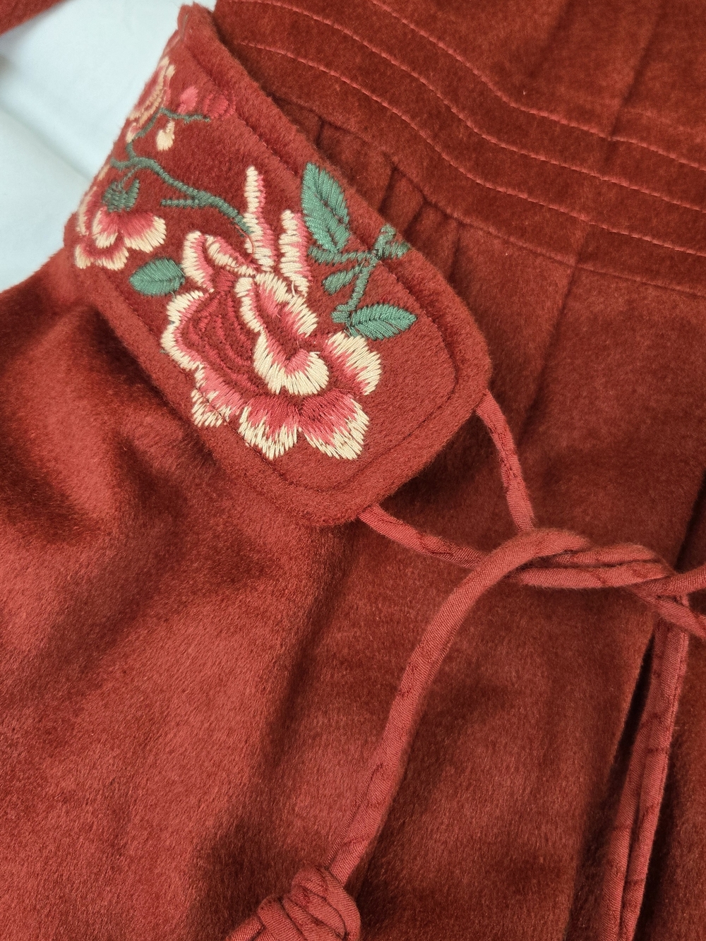 ARTKA Crazy in Life Red Embroidered Wool Blend Coat Women's Large NWT - Picture 5 of 14